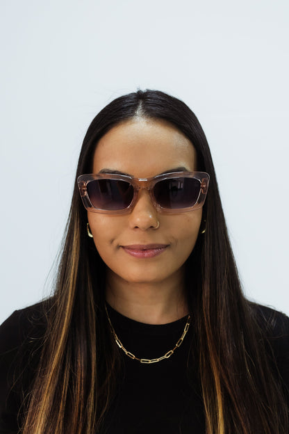 Damen Sonnenbrille Fantasy Rosé/Tierdruck