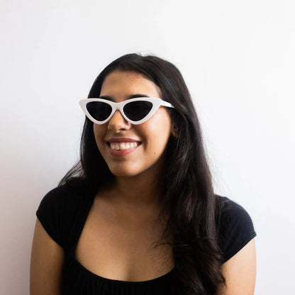 Damen Weiße Cat Eye Sonnenbrille