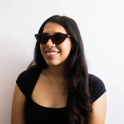 Braune Cat-Eye-Sonnenbrille für Frauen