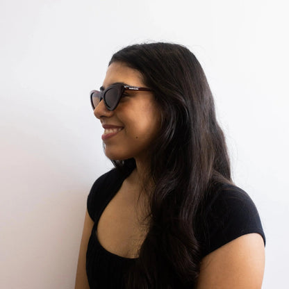 Braune Cat-Eye-Sonnenbrille für Frauen